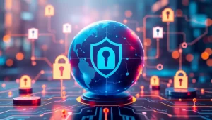 Khái niệm bảo mật số với proxy và quyền riêng tư trên internet.