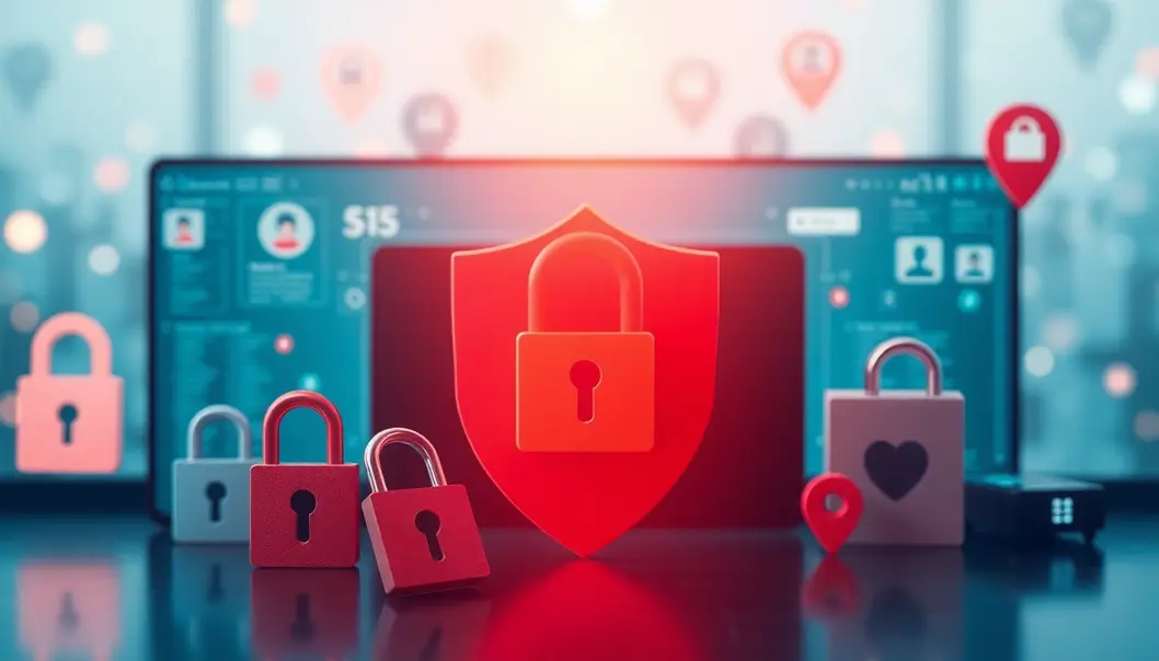 Nghệ thuật minh họa về sự an toàn và bảo mật trực tuyến.
