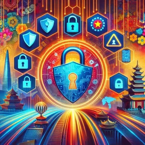 Mô tả hình ảnh thể hiện an toàn và tốc độ trên Internet tại Việt Nam.