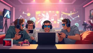 Minh họa nhóm game thủ chơi game online mượt mà nhờ dịch vụ proxy.