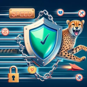 Minh họa tổng kết lợi ích từ dịch vụ web proxy, nhấn mạnh bảo mật và tốc độ.