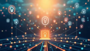 Hình ảnh mạng lưới kết nối an toàn với người dùng đang tận hưởng dịch vụ thuê proxy.