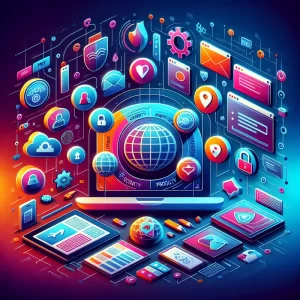 Minh họa về an ninh mạng và quyền riêng tư khi sử dụng dịch vụ proxy.