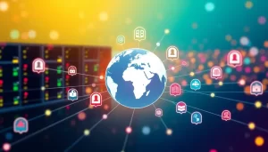 Hình ảnh biểu tượng của mạng lưới proxy đa quốc gia.