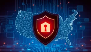 Hình ảnh đại diện cho an toàn trong sử dụng proxy với bản đồ nước Mỹ.