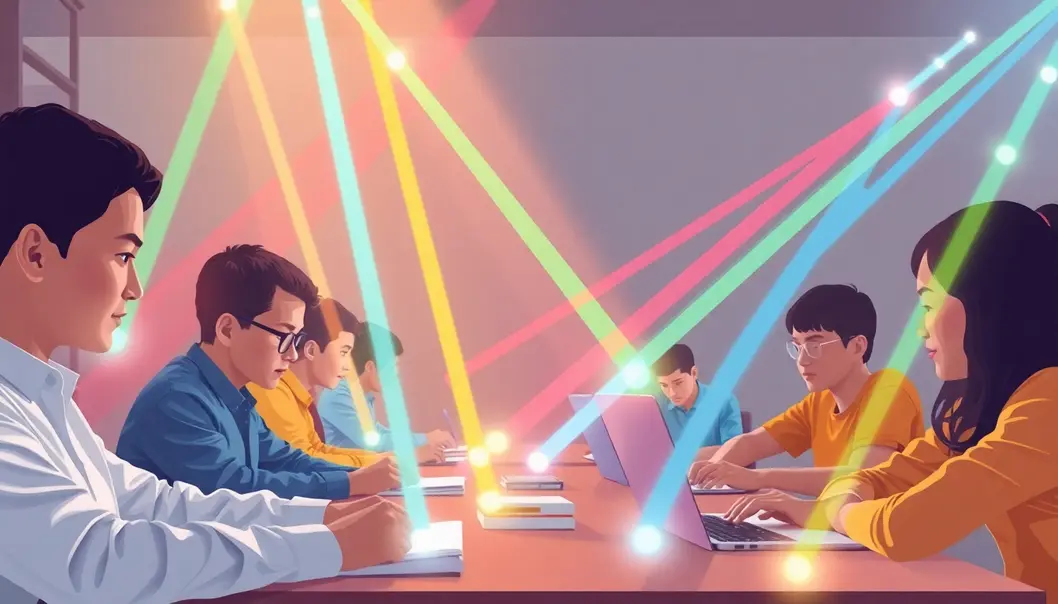 Biểu tượng của sự thành công và an toàn trong học tập qua công nghệ.