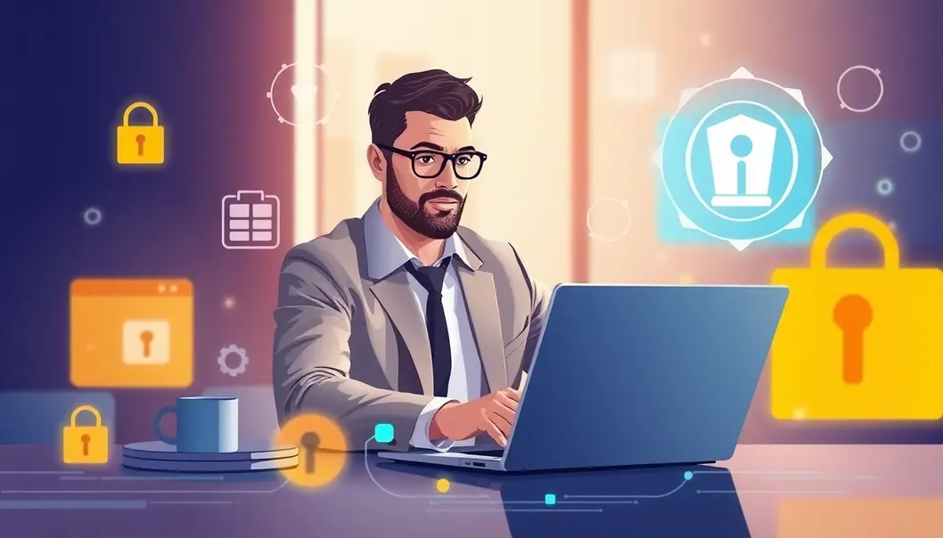 Hình ảnh một doanh nhân làm việc hiệu quả với proxy.