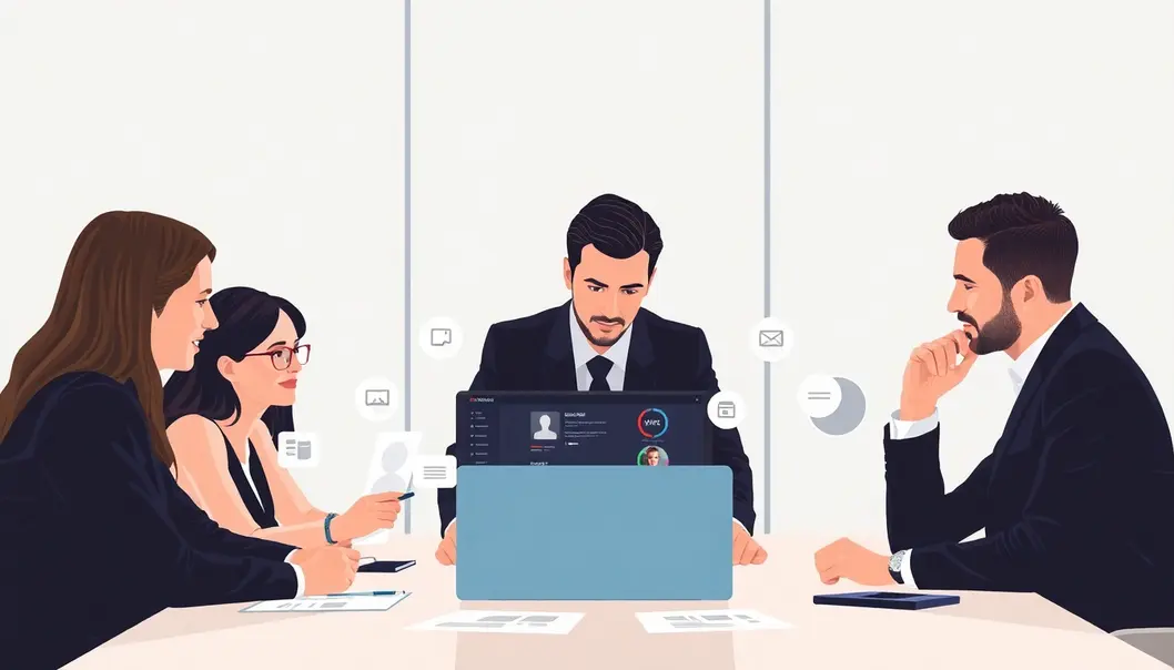 Đội ngũ doanh nghiệp đang thảo luận về chiến lược thiết kế portal.