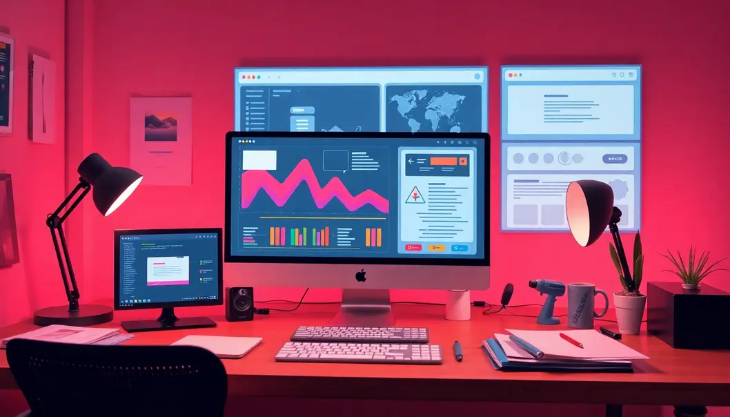 Hình ảnh hấp dẫn thể hiện khái niệm thiết kế web cho các startup.