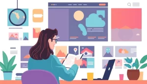 Hình ảnh tương tác của người dùng với website tạp chí.