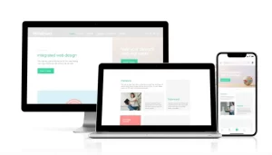 Hình ảnh cho thấy thiết kế web tích hợp trên nhiều thiết bị.