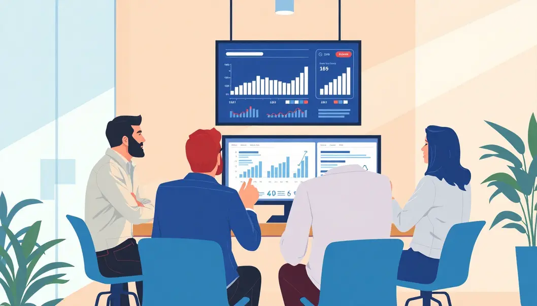 Doanh nhân trao đổi chiến lược quảng cáo Facebook thành công.