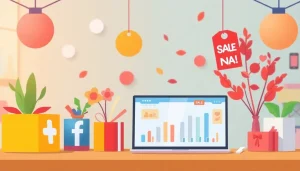 Hình ảnh tổng quát về lượt thu hút quảng cáo mùa sale trên Facebook.